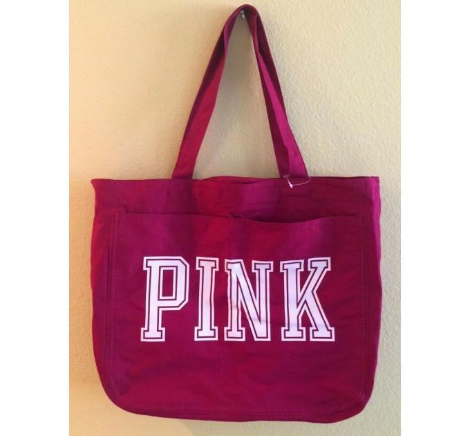 Сумка тоут Victoria's Secret PINK Purple & White zip up Big Shoppers Gym Tote BAG Purs